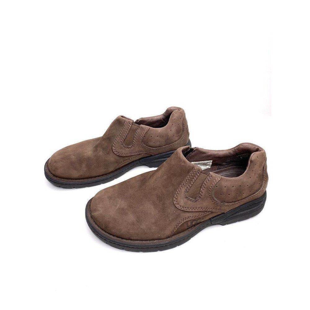 UGG Australia Shoes Size 7 Men's Slip On Leather Dark Brown Suede Comfort Shoes